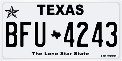 TX license plate BFU4243