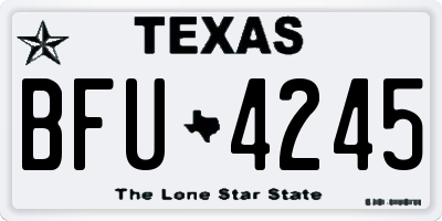 TX license plate BFU4245