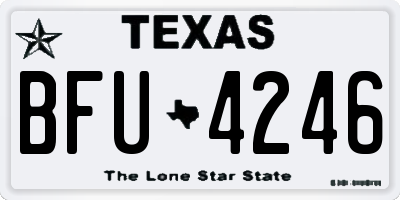 TX license plate BFU4246
