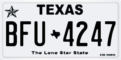 TX license plate BFU4247
