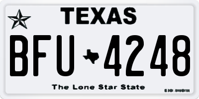 TX license plate BFU4248