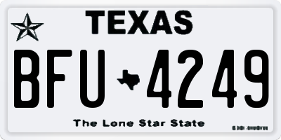 TX license plate BFU4249