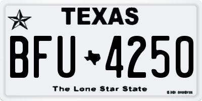 TX license plate BFU4250