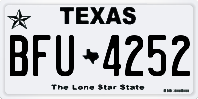 TX license plate BFU4252