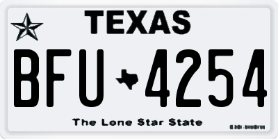 TX license plate BFU4254