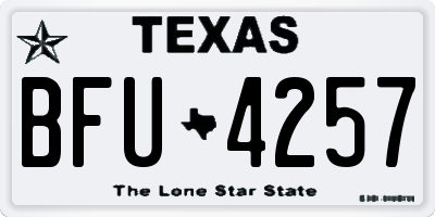 TX license plate BFU4257