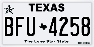 TX license plate BFU4258