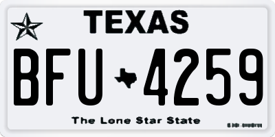 TX license plate BFU4259