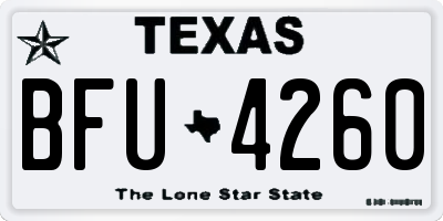 TX license plate BFU4260