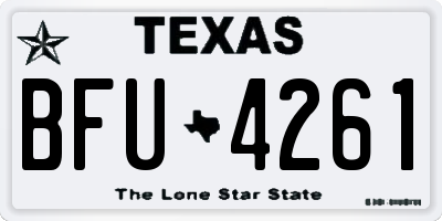 TX license plate BFU4261