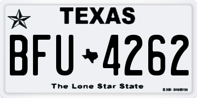 TX license plate BFU4262