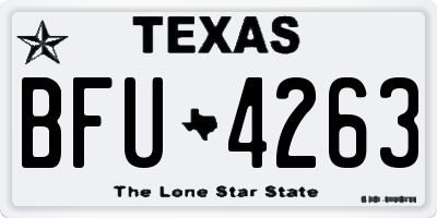 TX license plate BFU4263