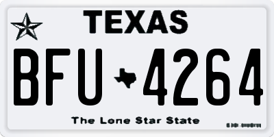 TX license plate BFU4264