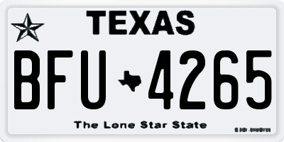 TX license plate BFU4265