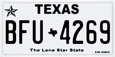 TX license plate BFU4269