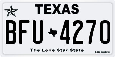 TX license plate BFU4270