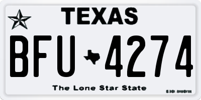 TX license plate BFU4274