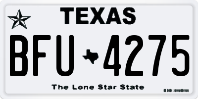 TX license plate BFU4275