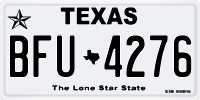 TX license plate BFU4276