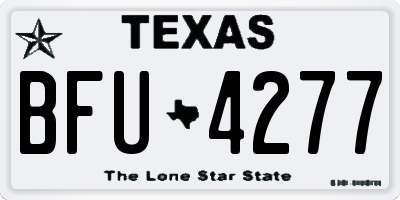 TX license plate BFU4277
