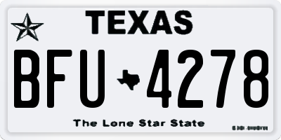 TX license plate BFU4278