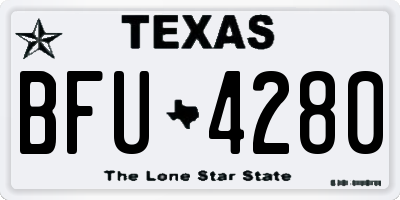TX license plate BFU4280