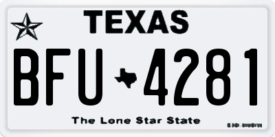 TX license plate BFU4281