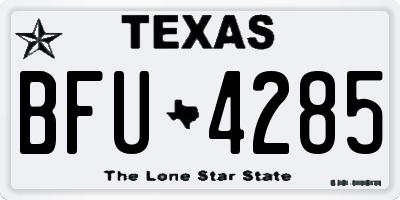 TX license plate BFU4285
