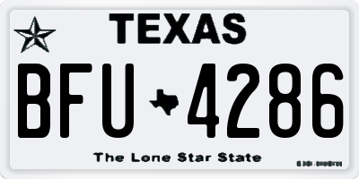 TX license plate BFU4286