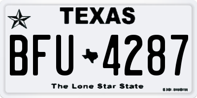 TX license plate BFU4287