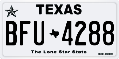 TX license plate BFU4288