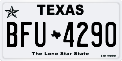 TX license plate BFU4290