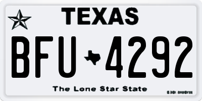 TX license plate BFU4292