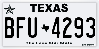TX license plate BFU4293