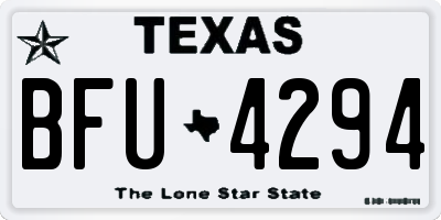 TX license plate BFU4294