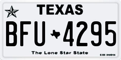 TX license plate BFU4295