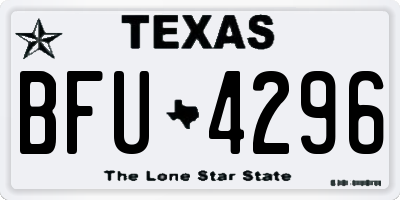 TX license plate BFU4296