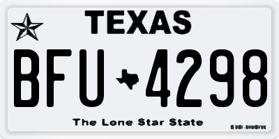 TX license plate BFU4298
