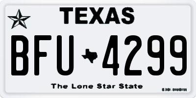 TX license plate BFU4299