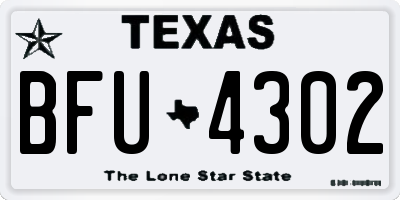 TX license plate BFU4302