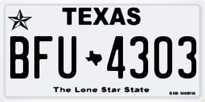 TX license plate BFU4303