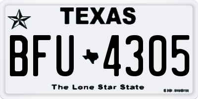 TX license plate BFU4305