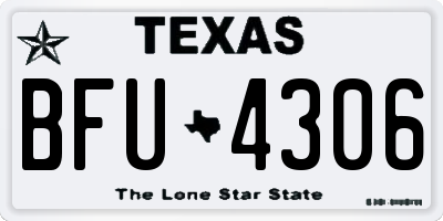 TX license plate BFU4306