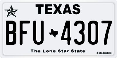 TX license plate BFU4307