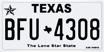 TX license plate BFU4308