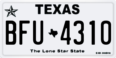 TX license plate BFU4310