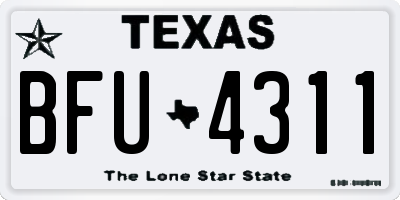 TX license plate BFU4311