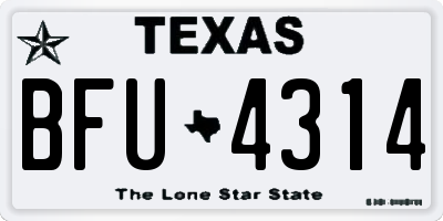 TX license plate BFU4314