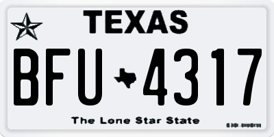 TX license plate BFU4317