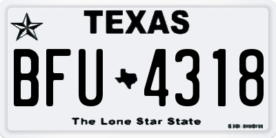 TX license plate BFU4318